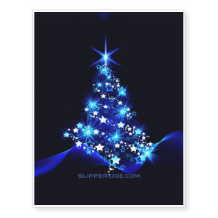 SlipperyJoe's stylized glowing Christmas tree brig Temporary Tattoos