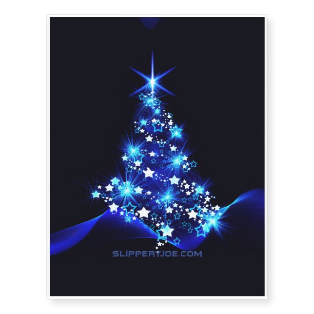 SlipperyJoe's stylized glowing Christmas tree brig Temporary Tattoos (Front)