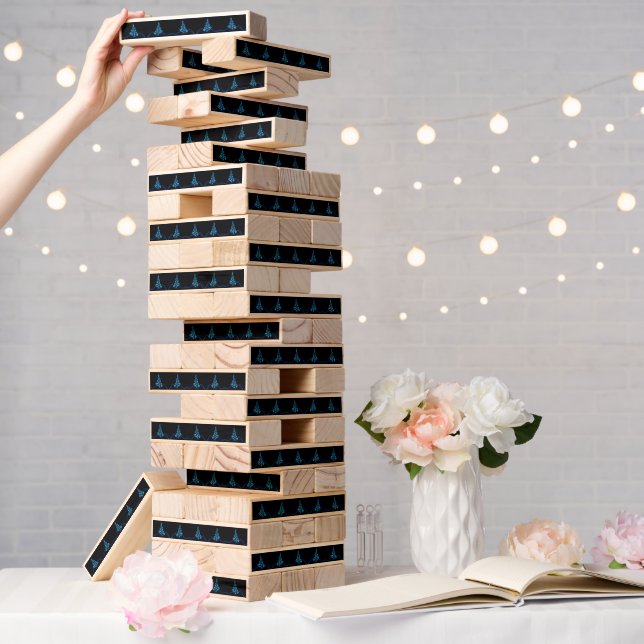 SlipperyJoe's stylized glowing Christmas tree brig Topple Tower (Wedding)