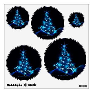 SlipperyJoe's stylized glowing Christmas tree brig Wall Decal