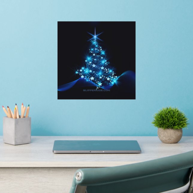 SlipperyJoe's stylized glowing Christmas tree brig Wall Decal (Home Office 2)