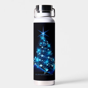 SlipperyJoe's stylized glowing Christmas tree brig Water Bottle
