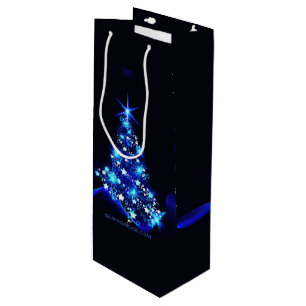 SlipperyJoe's stylized glowing Christmas tree brig Wine Gift Bag