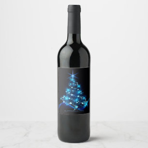 SlipperyJoe's stylized glowing Christmas tree brig Wine Label