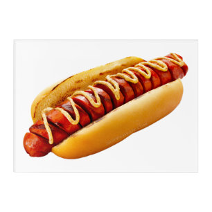 SlipperyJoe's summer BBQ vibe hot dog nestled soft Acrylic Print