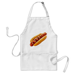 SlipperyJoe's summer BBQ vibe hot dog nestled soft Adult Apron