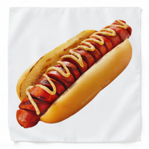 SlipperyJoe's summer BBQ vibe hot dog nestled soft Bandana