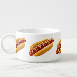 SlipperyJoe's summer BBQ vibe hot dog nestled soft Bowl