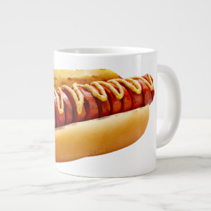 SlipperyJoe's summer BBQ vibe hot dog nestled soft Giant Coffee Mug