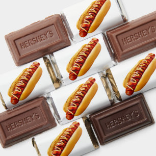 SlipperyJoe's summer BBQ vibe hot dog nestled soft Hershey's Miniatures
