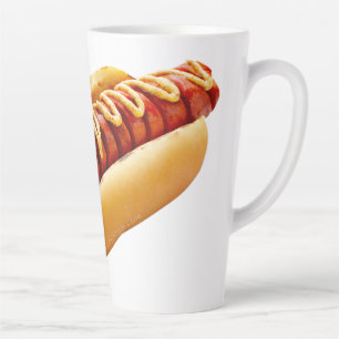 SlipperyJoe's summer BBQ vibe hot dog nestled soft Latte Mug
