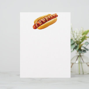 SlipperyJoe's summer BBQ vibe hot dog nestled soft Letterhead