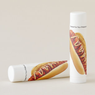 SlipperyJoe's summer BBQ vibe hot dog nestled soft Lip Balm