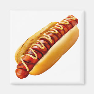 SlipperyJoe's summer BBQ vibe hot dog nestled soft Magnet