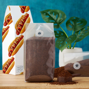 SlipperyJoe's summer BBQ vibe hot dog nestled soft Roasted Coffee