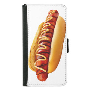 SlipperyJoe's summer BBQ vibe hot dog nestled soft Samsung Galaxy S5 Wallet Case