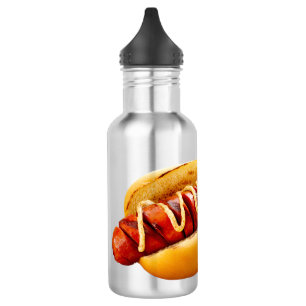 SlipperyJoe's summer BBQ vibe hot dog nestled soft Stainless Steel Water Bottle