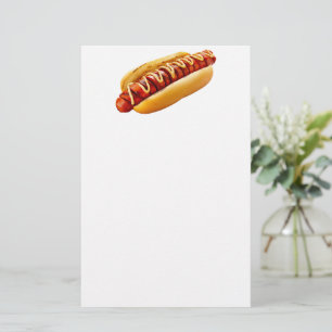 SlipperyJoe's summer BBQ vibe hot dog nestled soft Stationery
