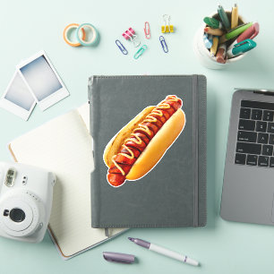 SlipperyJoe's summer BBQ vibe hot dog nestled soft Sticker