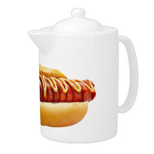 SlipperyJoe's summer BBQ vibe hot dog nestled soft Teapot