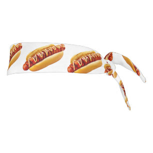 SlipperyJoe's summer BBQ vibe hot dog nestled soft Tie Headband