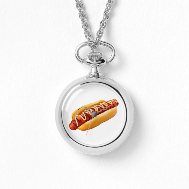 SlipperyJoe's summer BBQ vibe hot dog nestled soft Watch (Front)