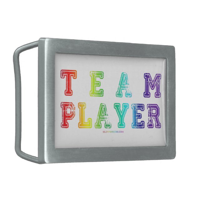 SlipperyJoe's team player filled with smooth rainb Belt Buckle (Front Left)