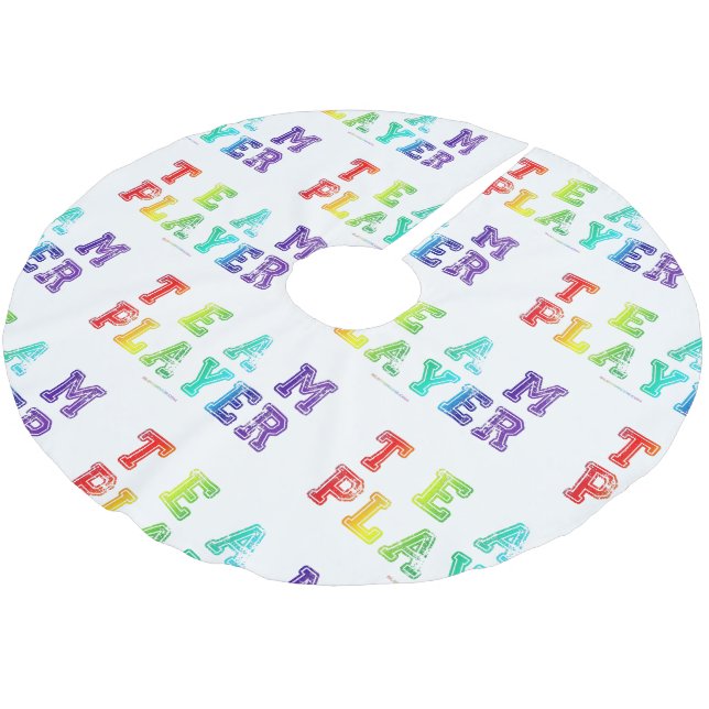 SlipperyJoe's team player filled with smooth rainb Brushed Polyester Tree Skirt (Angled)