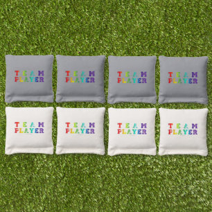 SlipperyJoe's team player filled with smooth rainb Cornhole Bags