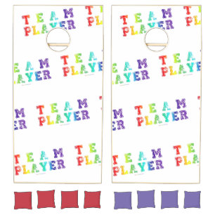 SlipperyJoe's team player filled with smooth rainb Cornhole Set