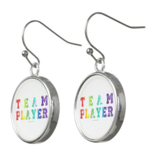 SlipperyJoe's team player filled with smooth rainb Earrings