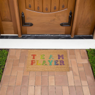 SlipperyJoe's team player filled with smooth rainb Fiber Doormat