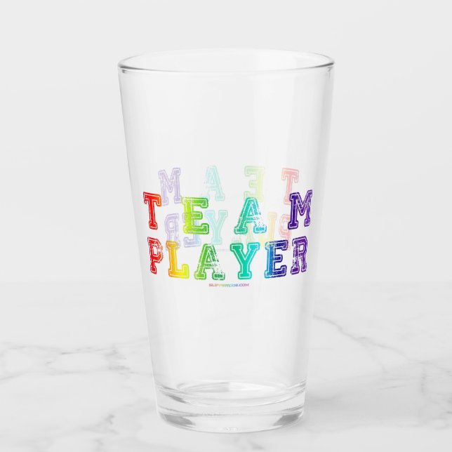 SlipperyJoe's team player filled with smooth rainb Glass (Front)