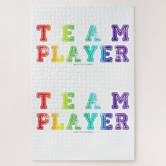 SlipperyJoe's team player filled with smooth rainb Jigsaw Puzzle (Vertical)
