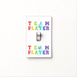 SlipperyJoe's team player filled with smooth rainb Light Switch Cover