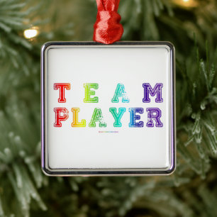 SlipperyJoe's team player filled with smooth rainb Metal Ornament