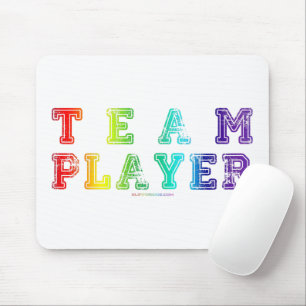SlipperyJoe's team player filled with smooth rainb Mouse Pad