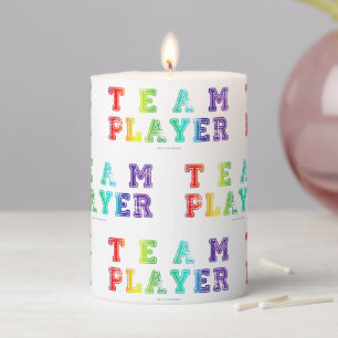 SlipperyJoe's team player filled with smooth rainb Pillar Candle