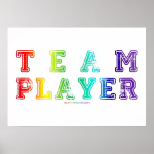 SlipperyJoe's team player filled with smooth rainb Poster