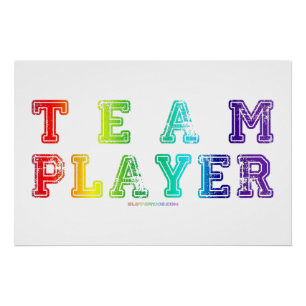 SlipperyJoe's team player filled with smooth rainb Poster