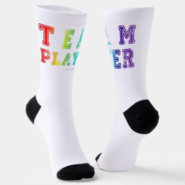 SlipperyJoe's team player filled with smooth rainb Socks (Angled)