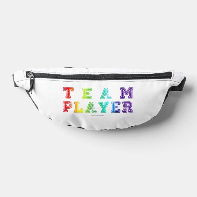 SlipperyJoe's Team Player words gradient rainbow c Fanny Pack (Lay Down)