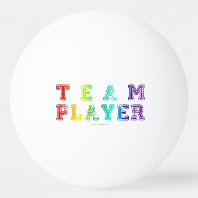SlipperyJoe's Team Player words gradient rainbow c Ping Pong Ball (Front)