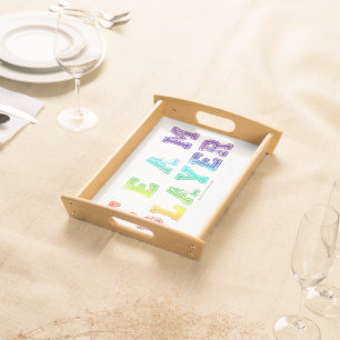 SlipperyJoe's Team Player words gradient rainbow c Serving Tray