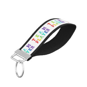 SlipperyJoe's Team Player words gradient rainbow c Wrist Keychain