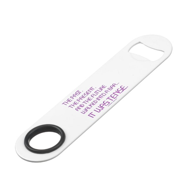SlipperyJoe's tense word past future purple funny  Bar Key (Front Angled)