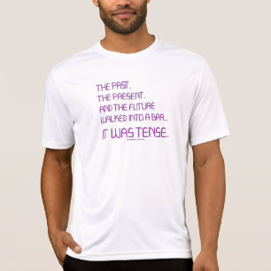 SlipperyJoe's tense word past future purple funny  T-Shirt