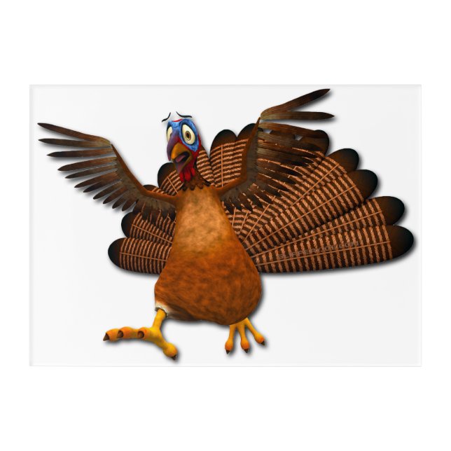 SlipperyJoe's Thanksgiving gobble responsibly live Acrylic Print (Front)