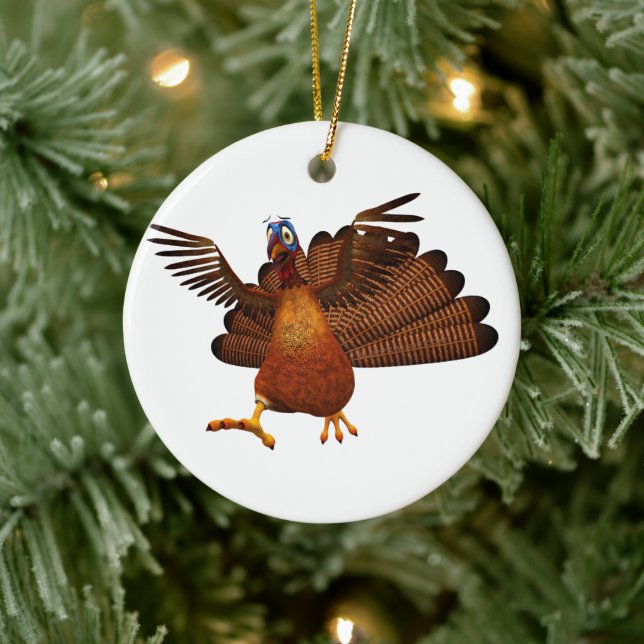 SlipperyJoe's Thanksgiving gobble responsibly live Ceramic Ornament (Tree)