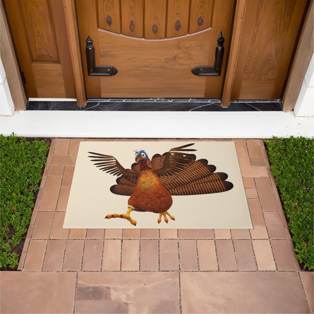 SlipperyJoe's Thanksgiving gobble responsibly live Doormat (Outdoor)